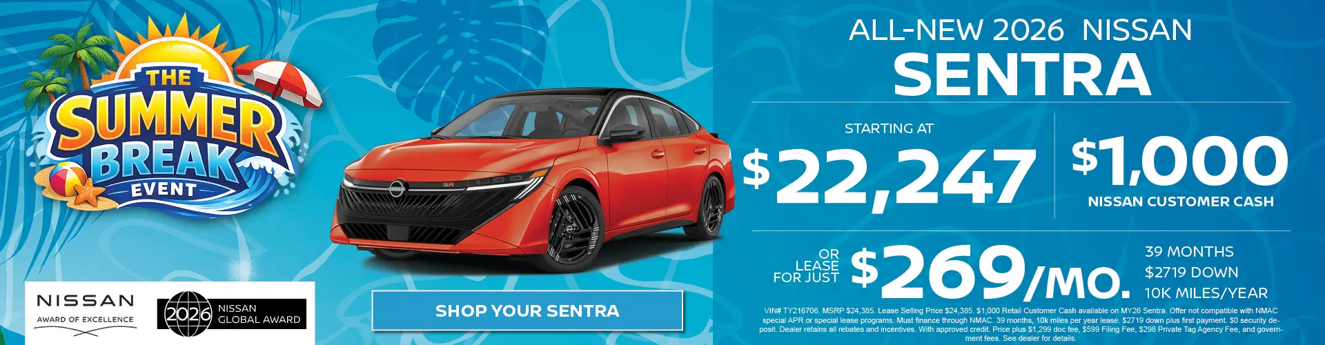 Special offer on    New 2026 Nissan Sentra